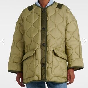 The Frankie shop TEDDY QUILTED JACKET - MOSS GREEN